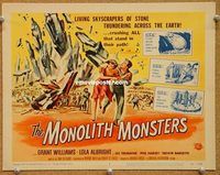 s492 MONOLITH MONSTERS movie title lobby card '57 Reynold Brown art!