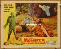 s502 MONSTER OF PIEDRAS BLANCAS movie lobby card #2 '59 the lovers!