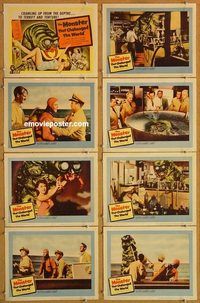 s503 MONSTER THAT CHALLENGED THE WORLD 8 movie lobby cards '57 Tim Holt