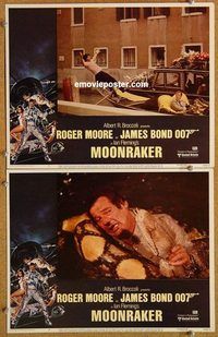 s507 MOONRAKER 2 movie lobby cards '79 Roger Moore as James Bond!