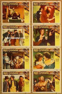 s529 NIGHT CREATURES 8 movie lobby cards '62 Hammer, Peter Cushing