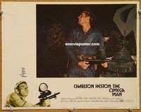 s544 OMEGA MAN movie lobby card #2 '71 Charlton Heston, sci-fi!