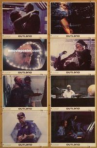 s548 OUTLAND 8 movie lobby cards '81 Sean Connery, Peter Boyle