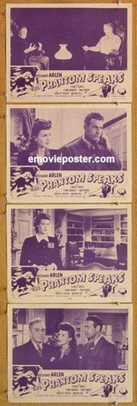 s559 PHANTOM SPEAKS 4 movie lobby cards R57 Richard Arlen, horror