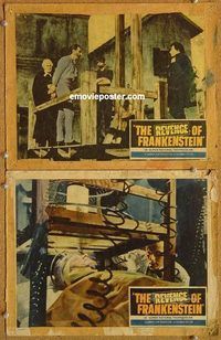s594 REVENGE OF FRANKENSTEIN 2 movie lobby cards '58 Peter Cushing