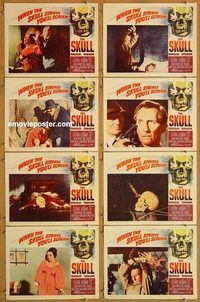 s639 SKULL 8 movie lobby cards '65 Peter Cushing, Christopher Lee