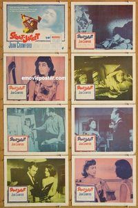 s663 STRAIT-JACKET 8 movie lobby cards '64 crazy Joan Crawford!
