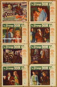 s666 STRANGE DOOR 8 movie lobby cards '51 Boris Karloff, Laughton