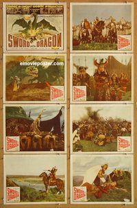 s670 SWORD & THE DRAGON 8 movie lobby cards '56 cool image!