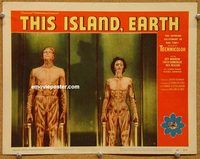 s706 THIS ISLAND EARTH movie lobby card #4 '55 transformation scene!