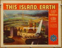 s705 THIS ISLAND EARTH movie lobby card #8 '55 on the alien planet!