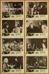 s726 TOWER OF LONDON 8 movie lobby cards '62 Vincent Price, Corman