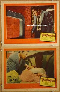 s741 VAMPIRE 2 movie lobby cards '57 John Beal, Coleen Gray