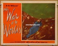 s763 WAR OF THE WORLDS movie lobby card #2 '53 Barry & spacecraft!