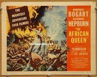 v093 AFRICAN QUEEN title movie lobby card '52 Humphrey Bogart, Kate Hepburn