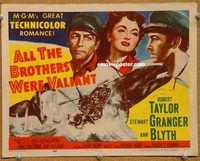 v095 ALL THE BROTHERS WERE VALIANT title movie lobby card '53 Taylor, Granger