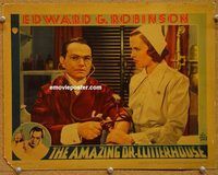 v231 AMAZING DR CLITTERHOUSE movie lobby card '38 Edward G. Robinson