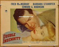 v409 DOUBLE INDEMNITY movie lobby card #2 '44 great close up, Wilder