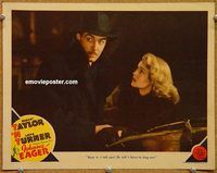 v016 JOHNNY EAGER #6 movie lobby card '42 Turner, Taylor in trenchcoat!