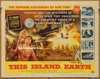 v183 THIS ISLAND EARTH title movie lobby card '55 sci-fi classic, Morrow