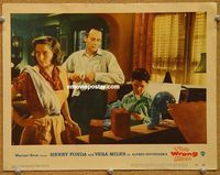 v063 WRONG MAN movie lobby card #5 '57 Henry Fonda with family!