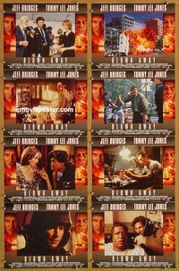a033 BLOWN AWAY 8 English movie lobby cards '94 Jeff Bridges, TL Jones