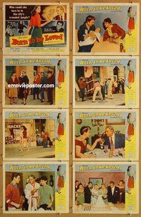 a038 BORN TO BE LOVED 8 movie lobby cards '59 Hugo Haas, Vera Vague
