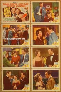 a066 EAST SIDE WEST SIDE 8 movie lobby cards '50 Stanwyck, Mason