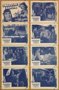 a068 EMERGENCY LANDING 8 movie lobby cards '41 Forrest Tucker, Hughes