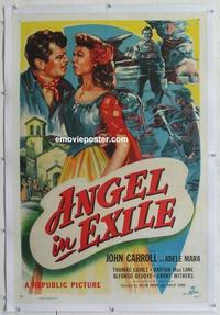 d294 ANGEL IN EXILE linen one-sheet movie poster '48 John Carroll, Mara