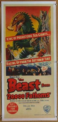 d003 BEAST FROM 20,000 FATHOMS linen Australian daybill movie poster '53