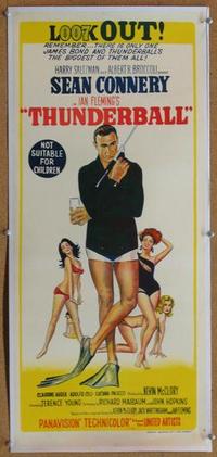 d015 THUNDERBALL linen Australian daybill movie poster '65 Connery as Bond!
