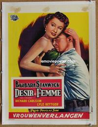 d154 ALL I DESIRE linen Belgian movie poster '53 Barbara Stanwyck
