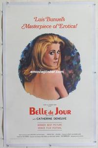 d300 BELLE DE JOUR linen one-sheet movie poster '68 sexy Catherine Deneuve!