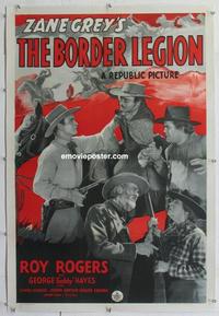 d310 BORDER LEGION linen one-sheet movie poster '40 Roy Rogers, Zane Grey