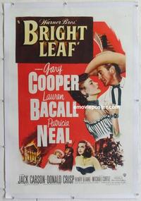 d314 BRIGHT LEAF linen one-sheet movie poster '50 Gary Cooper, Lauren Bacall