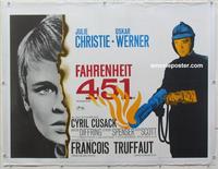 d033 FAHRENHEIT 451 linen British quad movie poster '67 Truffaut