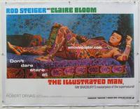 d036 ILLUSTRATED MAN linen British quad movie poster '69 nude Steiger!