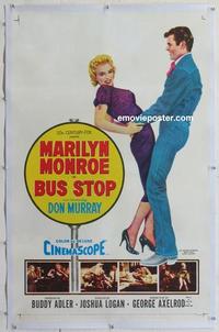 d316 BUS STOP linen one-sheet movie poster '56 Marilyn Monroe, Don Murray