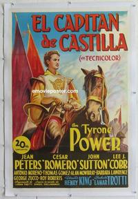 d318 CAPTAIN FROM CASTILE linen Spanish/US one-sheet movie poster '47 Power