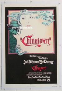 d322 CHINATOWN linen int'l one-sheet movie poster '74 Jack Nicholson, Polanski