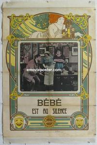 d090 BEBE EST AU SILENCE linen French movie poster '11 great artwork!