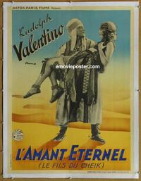 d102 SON OF THE SHEIK linen French movie poster R30s Rudolph Valentino