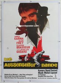 d106 BAND OF OUTSIDERS linen German movie poster '64 Jean-Luc Godard