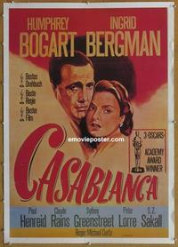 d107 CASABLANCA linen German movie poster R88 Bogart, Bergman, Henreid