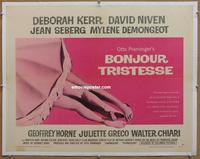 d280 BONJOUR TRISTESSE linen style A half-sheet movie poster '58 Deb Kerr, Seberg