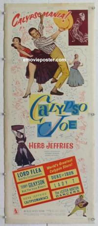 d266 CALYPSO JOE linen insert movie poster '57 Angie Dickinson