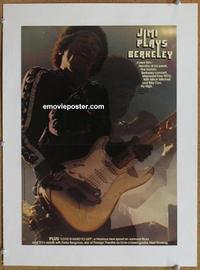 d017 JIMI PLAYS BERKELEY linen special movie poster '73 Hendrix