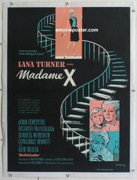 d064 MADAME X linen Danish movie poster '66 Lana Turner, Forsythe
