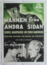d068 ON BORROWED TIME linen Swedish movie poster '39 Lionel Barrymore